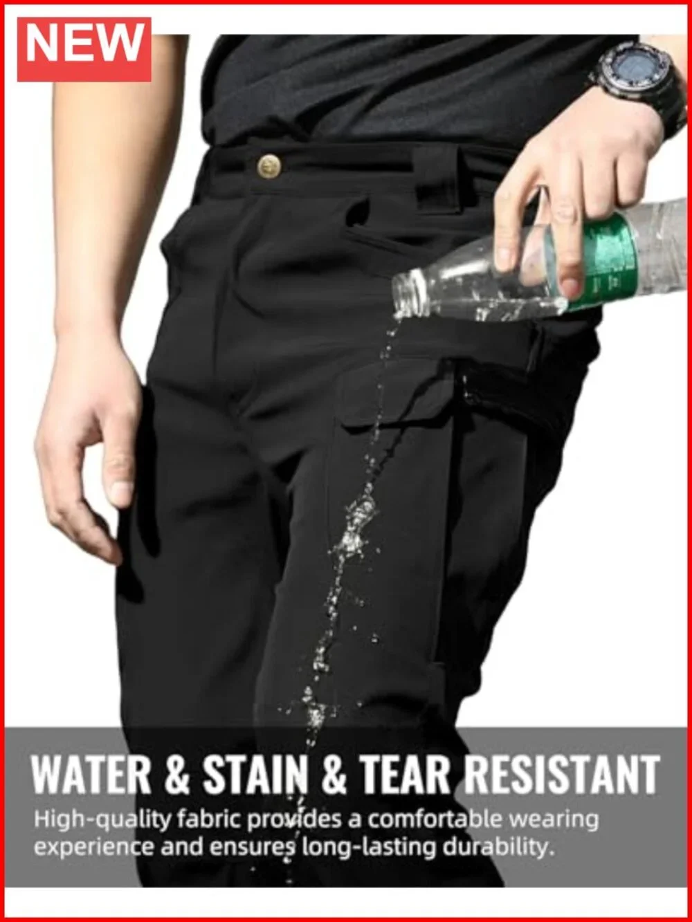 Water Resistant Tactical Cargo Pants, Multi-Pocket Hiking Pants